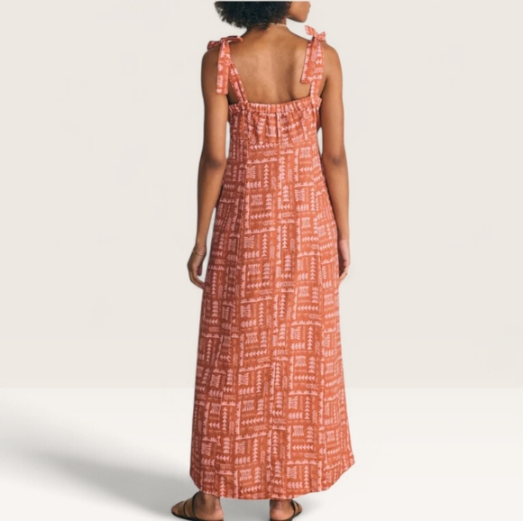 NWT FAHERTY x Anna Kahalekulu Artist Series Vintage Wash Linen Maxi Sun Dress S - Picture 2 of 13